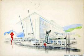 Exposition 1937 à Paris : Pavillon suisse : rendu du concours et variantes I