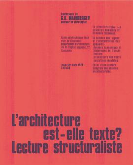 l'architecture est-elle un texte ? Lecture structuraliste